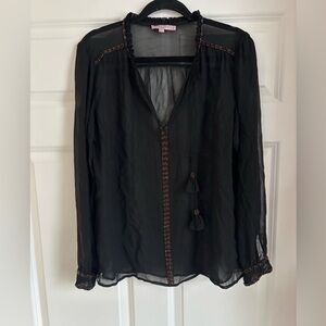 Calypso St. Barth Silk Sheer Top Tassles Small